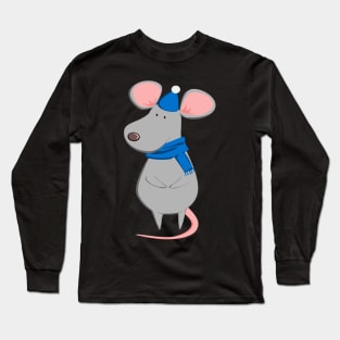 Cute Rat - Funny New Year 2020 Christmas Rat Gift Long Sleeve T-Shirt